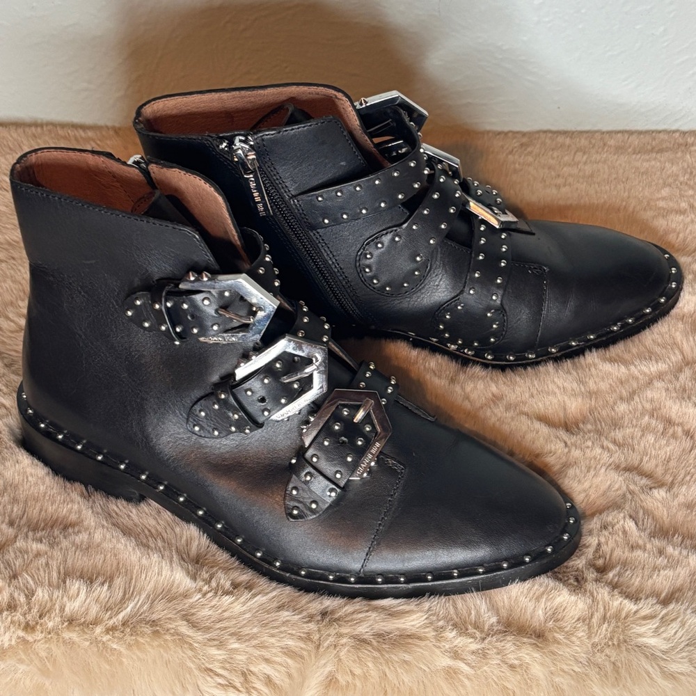 Gianni Rini Studded Booties‎ w/ Buckles Black Size 6 - Picture 4 of 15